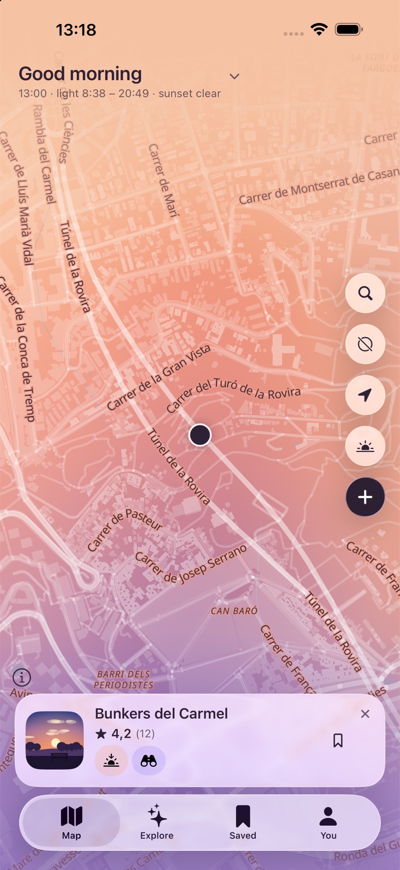 The map at noon
